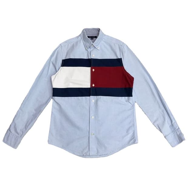 TOMMY HILFIGER 아이코닉 플래그 옥스퍼드 셔츠 XS