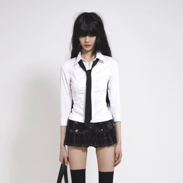 본네 코르셋 심 셔츠 화이트