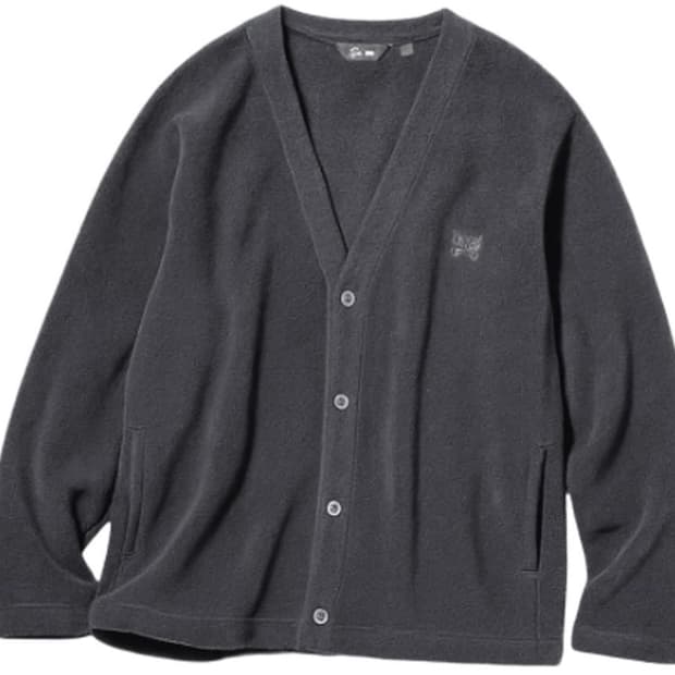 유니클로 니들스 플리스 가디건 다크 그레이 M