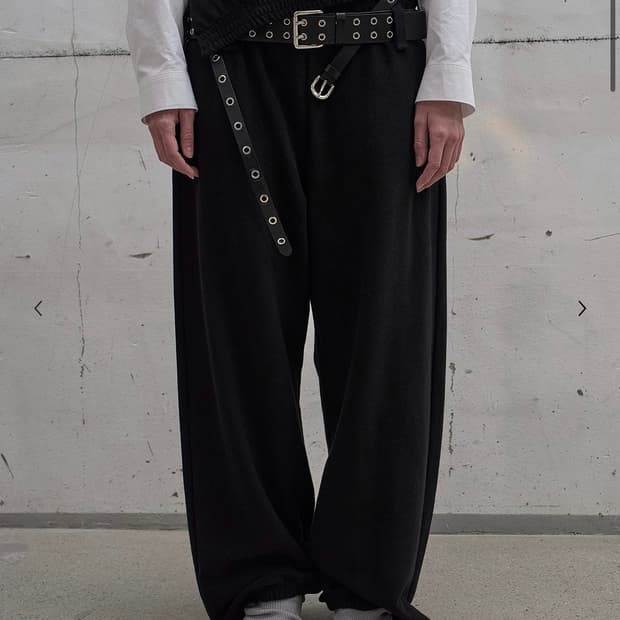 LCDC FOLD-OVER TERRY SWEATPANTS (BLACK)