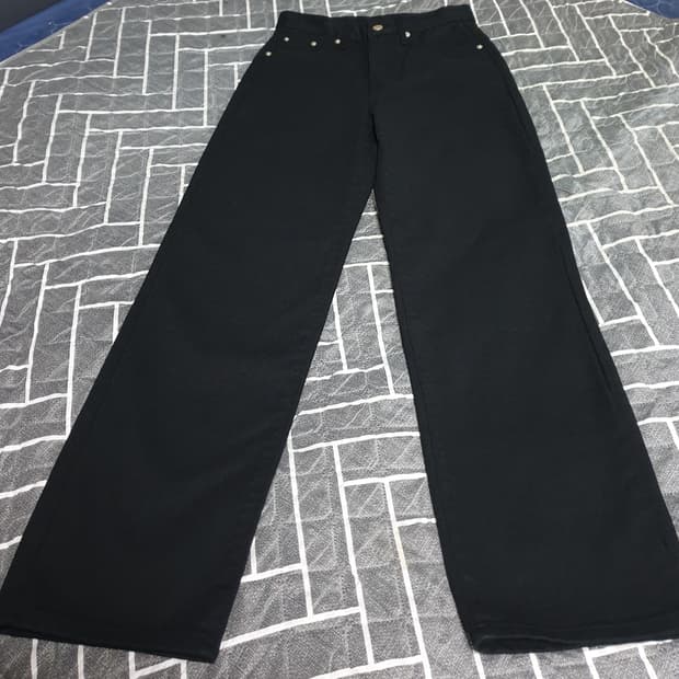 OH-YEAH 세미와이드 데님팬츠 블랙 (S)