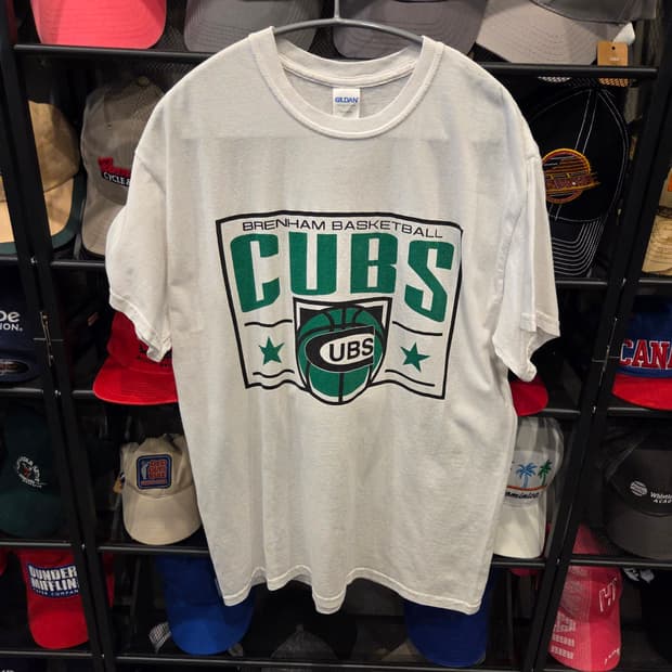 [M] USA수입 빈티지 프린팅 깔끔한 흰티 /CUBS