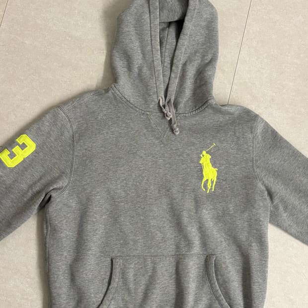 그레이 폴로 빅포니 후드티