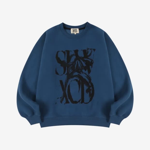 피치스킨 러스티 로고 스웨트셔츠 [딥블루]