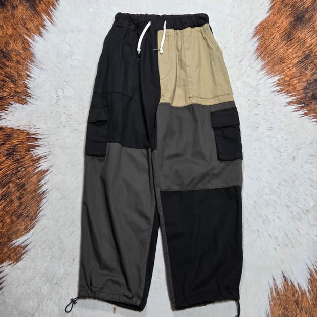 빈티지 패치워크 카고 벌룬팬츠