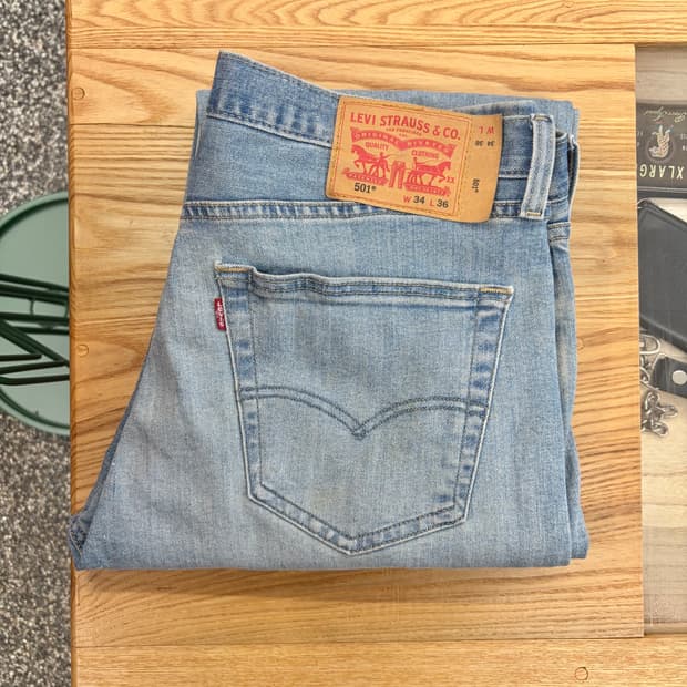 리바이스 501 스트레이트 연청 데님 팬츠 (34)