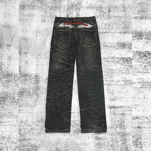 (nylaus) punk wing patch denim 