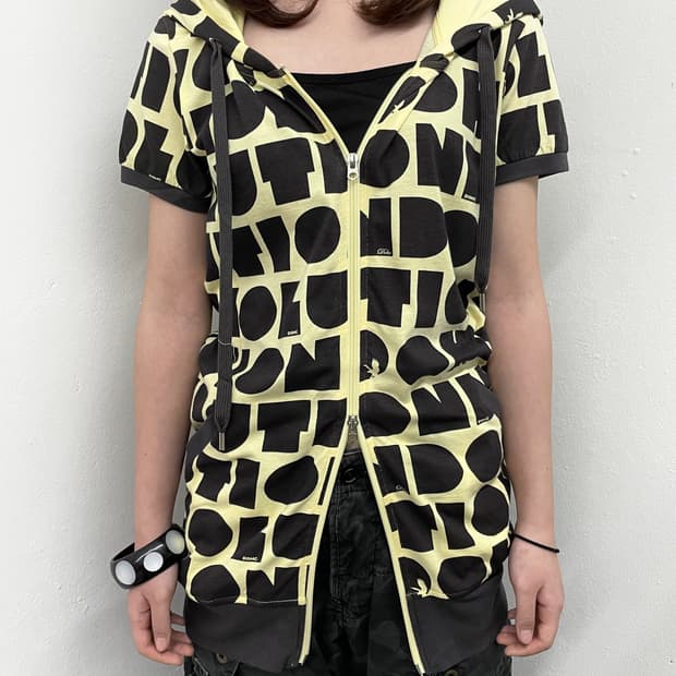 DOHC 패턴 투웨이 하프 후드집업