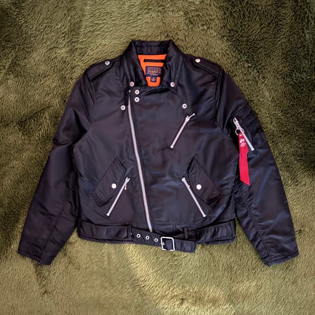 [M] 알파인더스트리 볼체인 나일론 패디드 아웃로 바이커 자켓