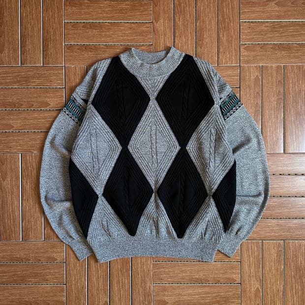Seve wool argyle knit sweater 
