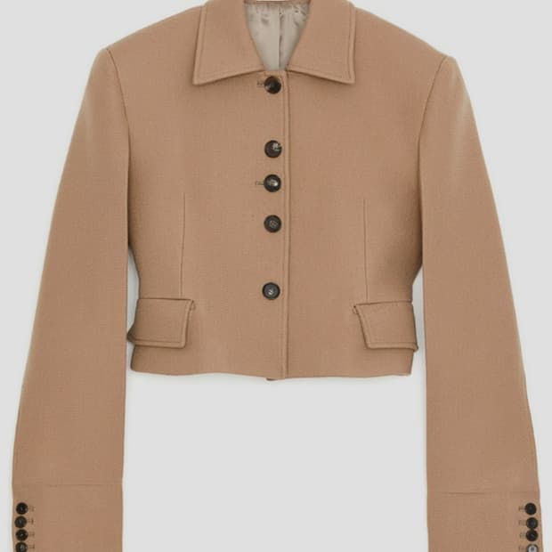 렉토 베이지 크롭 자켓