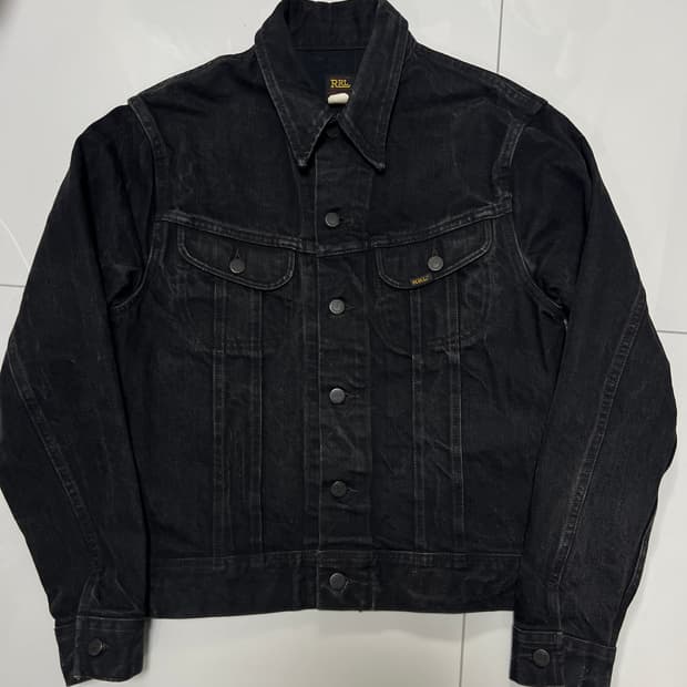 택포43) RRL 더블알엘 Lot271 블랙 트러커 데님자켓 S