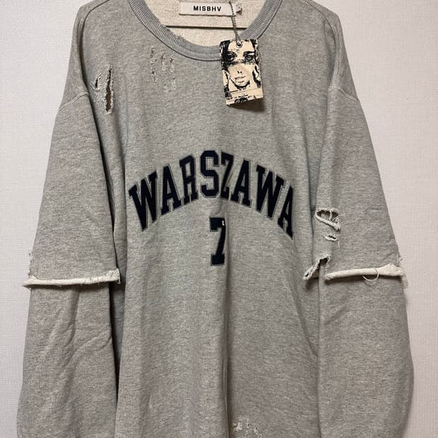 MISBHV 미스비헤이브 21AW 바르샤바 디스트로이드 맨투맨 (멜런지 