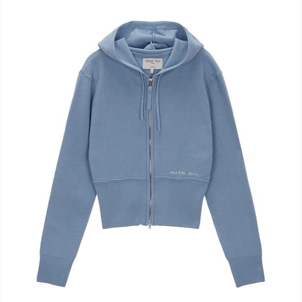 마뗑킴 니트집업 RIBBED KNIT HOODY ZIP UP FOR WO