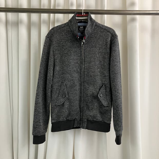 Beams 빔즈 하트 헤링본 블루종 자켓 L