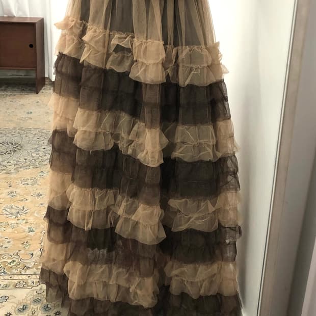 웜 캉캉 맥시 스커트