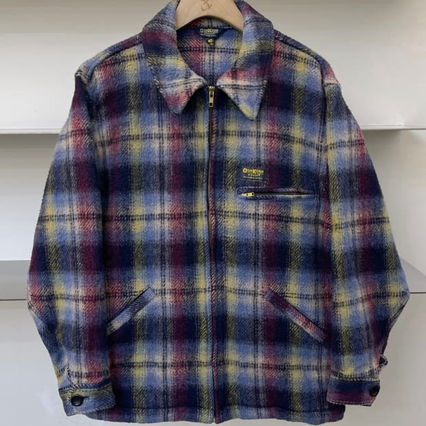 오시코시 타탄 체크 울 자켓