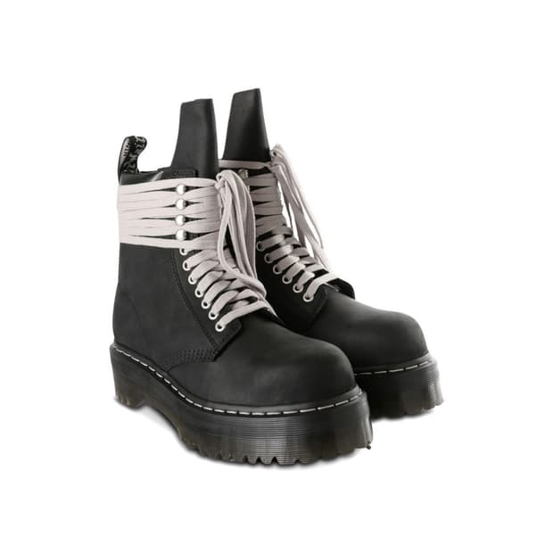 닥터마틴 릭오웬스 쿼드 솔 스틸 토 콤배트 부츠 US 7 (240)
