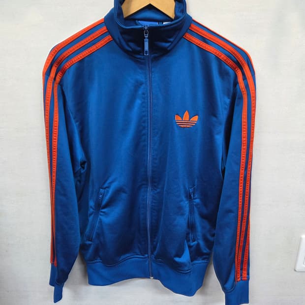아디다스 해외판 파이어버드 트랙탑 져지 블루오렌지 s 국내 95