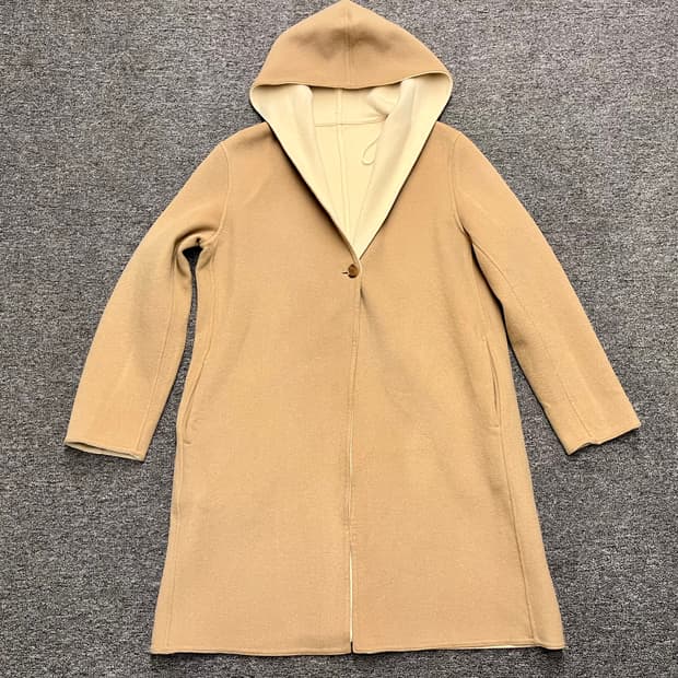 [55] 유니클로 원버튼 후드 코트 M 
