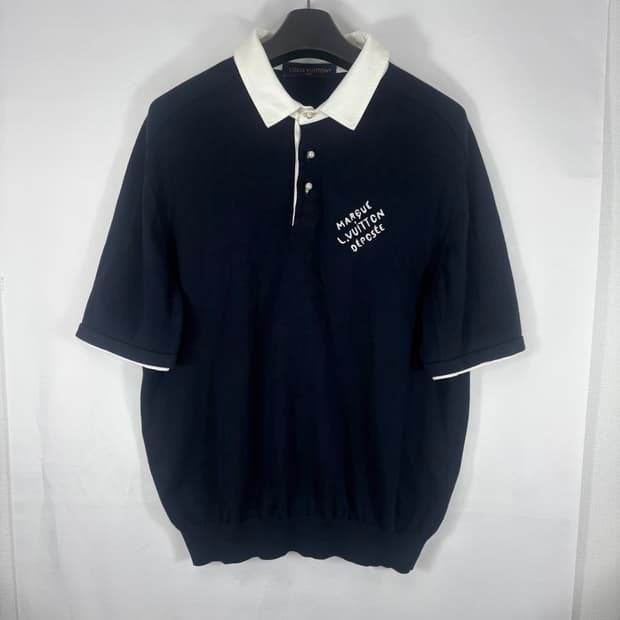 (25년식,정품)루이비통 엠브로이더드 숏슬리브 폴로셔츠 XL