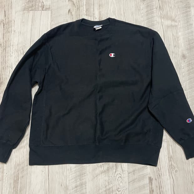 챔피온 리버스위브 블랙 맨투맨 XL