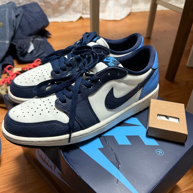 [2회착용] 조던1 로우 옵시디언 270