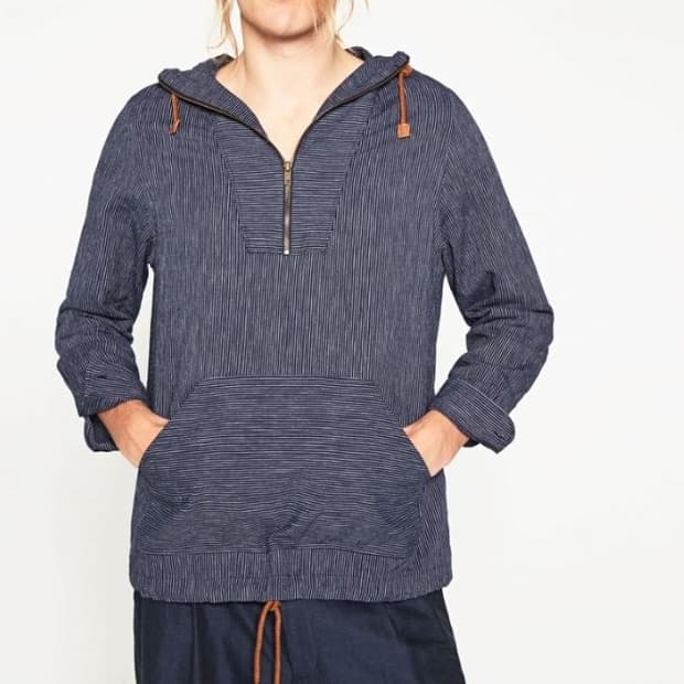 ZARA MAN Stipre Pullover Hoodie
