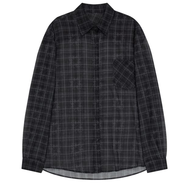  OJOS Over Check Shirts / Black