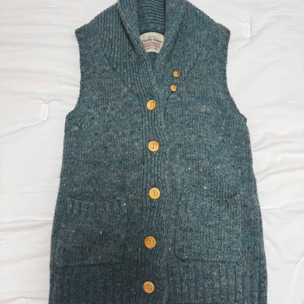 일본 빈티지 하구미 니트 조끼