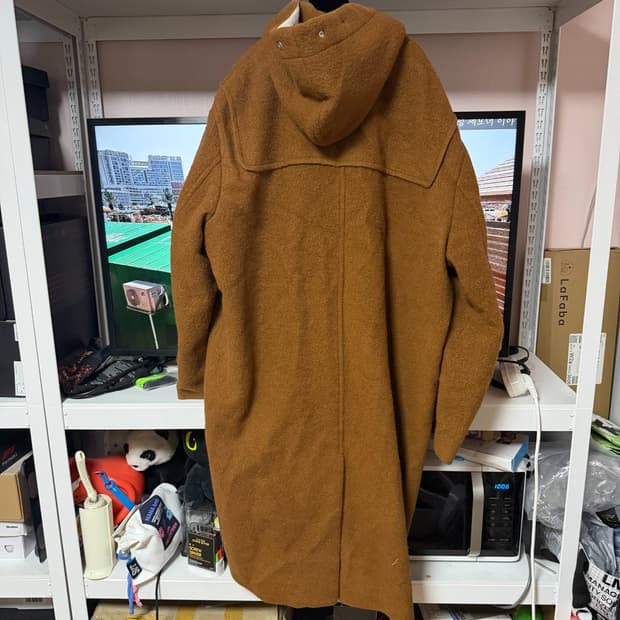 L) 에이카 화이트 알파카울 더플코트