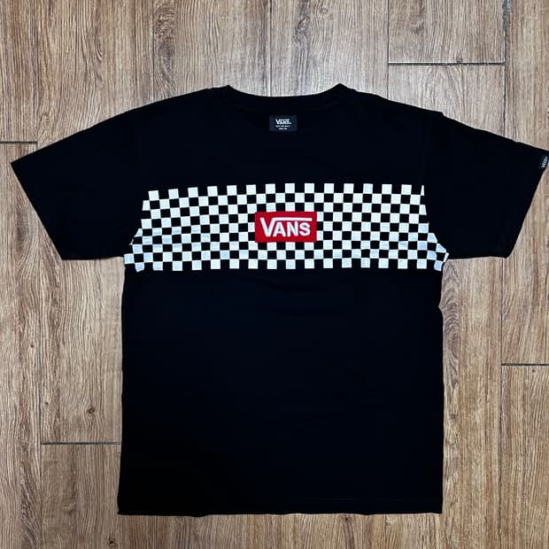 반스 블랙 체커보드 티셔츠 M
