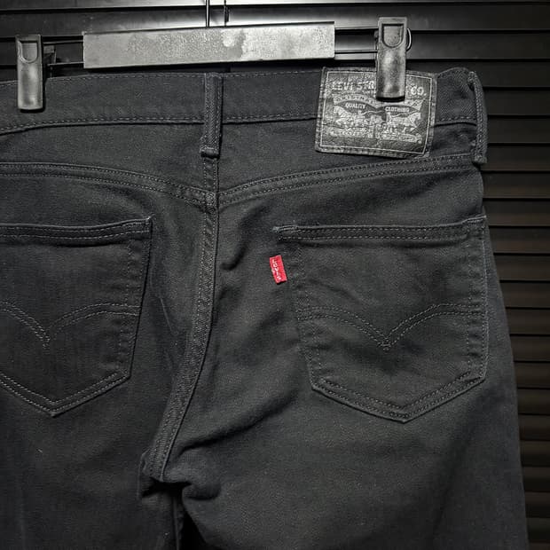 리바이스 블랙 진 스키니 일자핏 데님 워크 팬츠 28 갸루 로리걸 펑크 