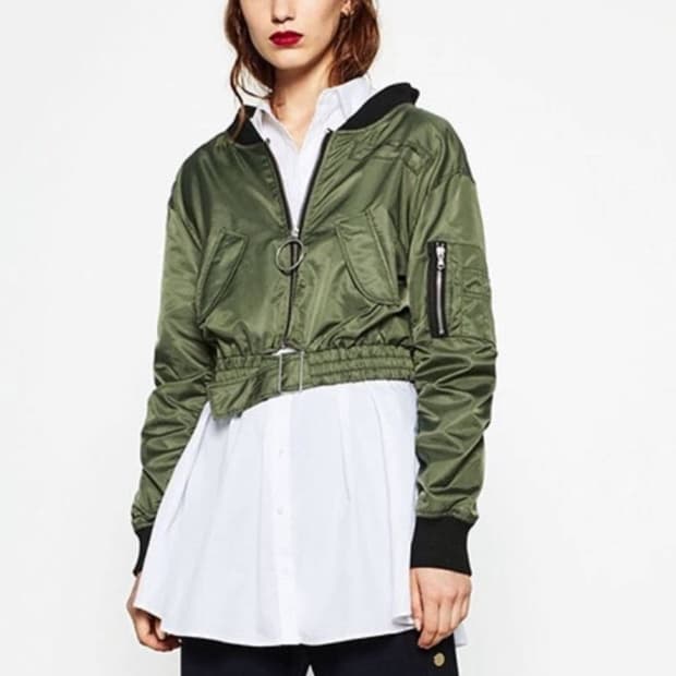 자라(ZARA) 크롭 벨티드 항공점퍼
S size
