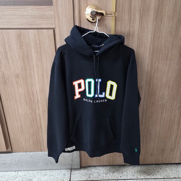 폴로 멀티자수 기모 후드