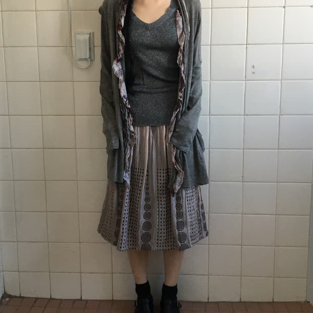 Frill point open cardigan