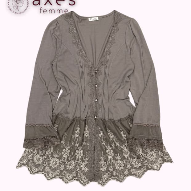 lace cocoa mori cardigan