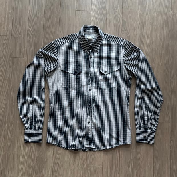 드리스반노튼 깅엄 투포켓 셔츠