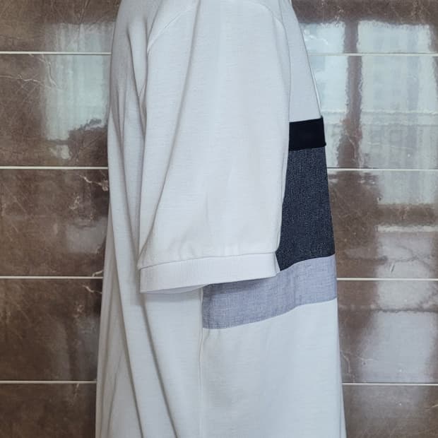 👔남성105사이즈👔프로젝트엠 화이트 배색 카라티