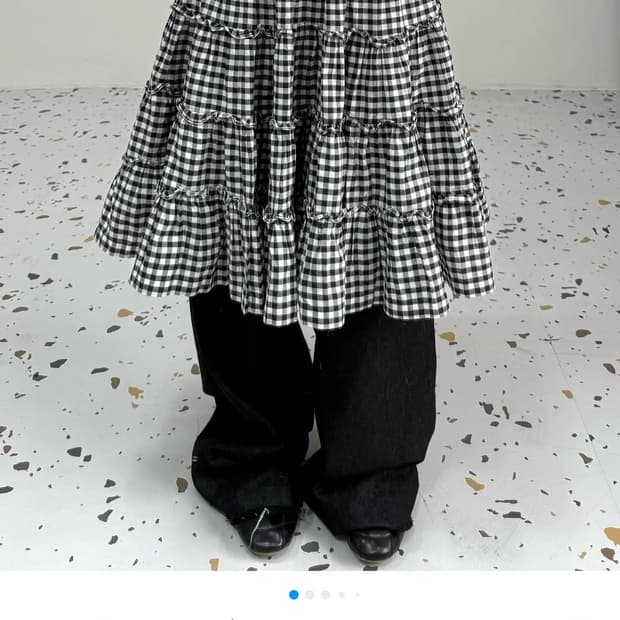 빈티지 체크 스커트