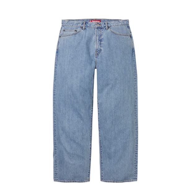 [32] 슈프림 배기 진 워시드 인디고 25FW