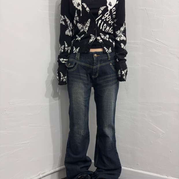 denim bootscut pants