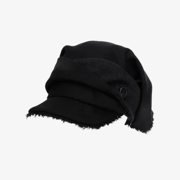 OJOS Scarf Veil Wool Cap / Black