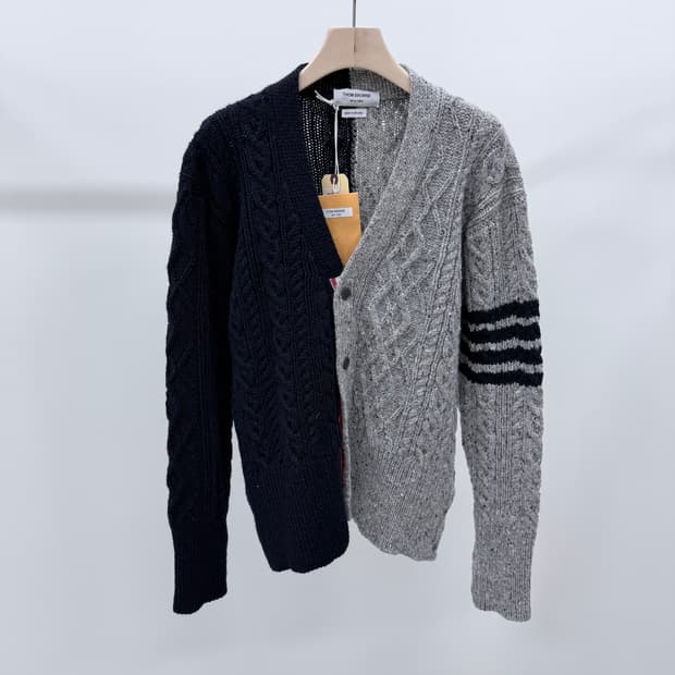 [S+급/5] 톰브라운 사선완장 아란케이블 펀믹스 가디건