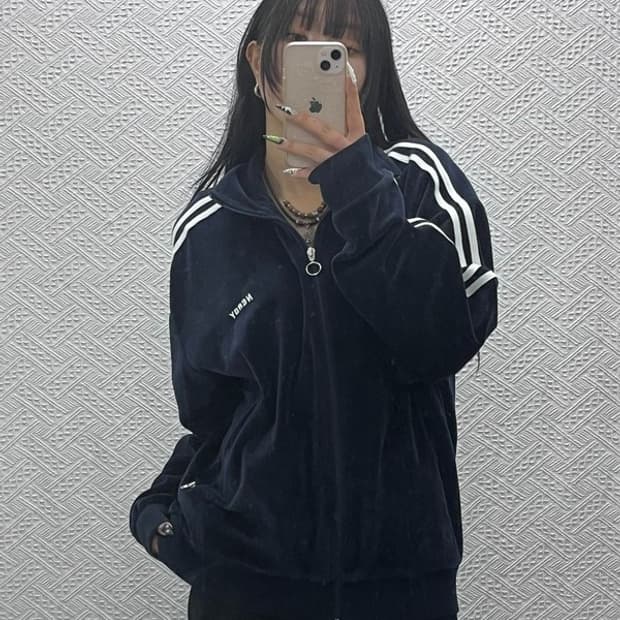 널디 올드스쿨 레트로 00's 벨벳 집업 M C08762