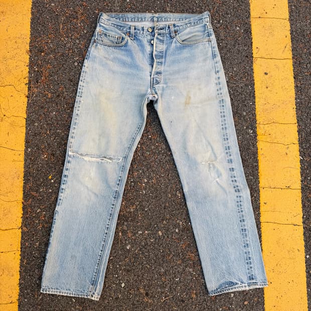 80s USA 빈티지 리바이스 501 66후기 셀비지