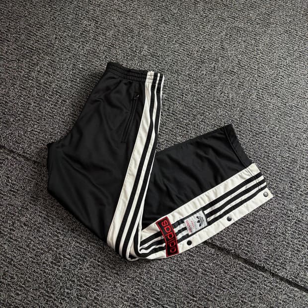 90s 아디다스 사이드 라인 버튼 스냅 트랙 팬츠 3350