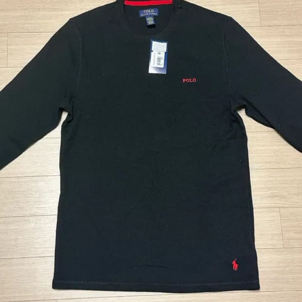 폴로 랄프로렌 와플 롱슬리브 블랙