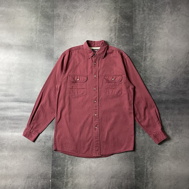 WRANGLER 랭글러 빈티지 플랩포켓 와인 코튼 셔츠 A00593