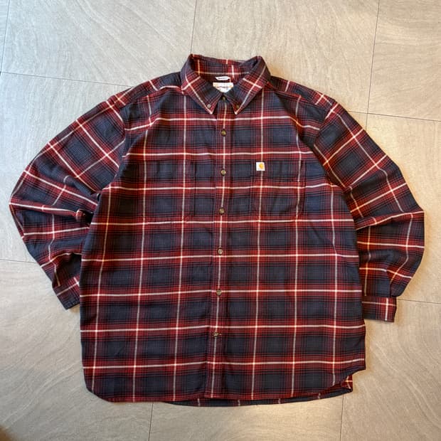 칼하트 정품 오리지널 해비 코튼 체크 긴팔 셔츠